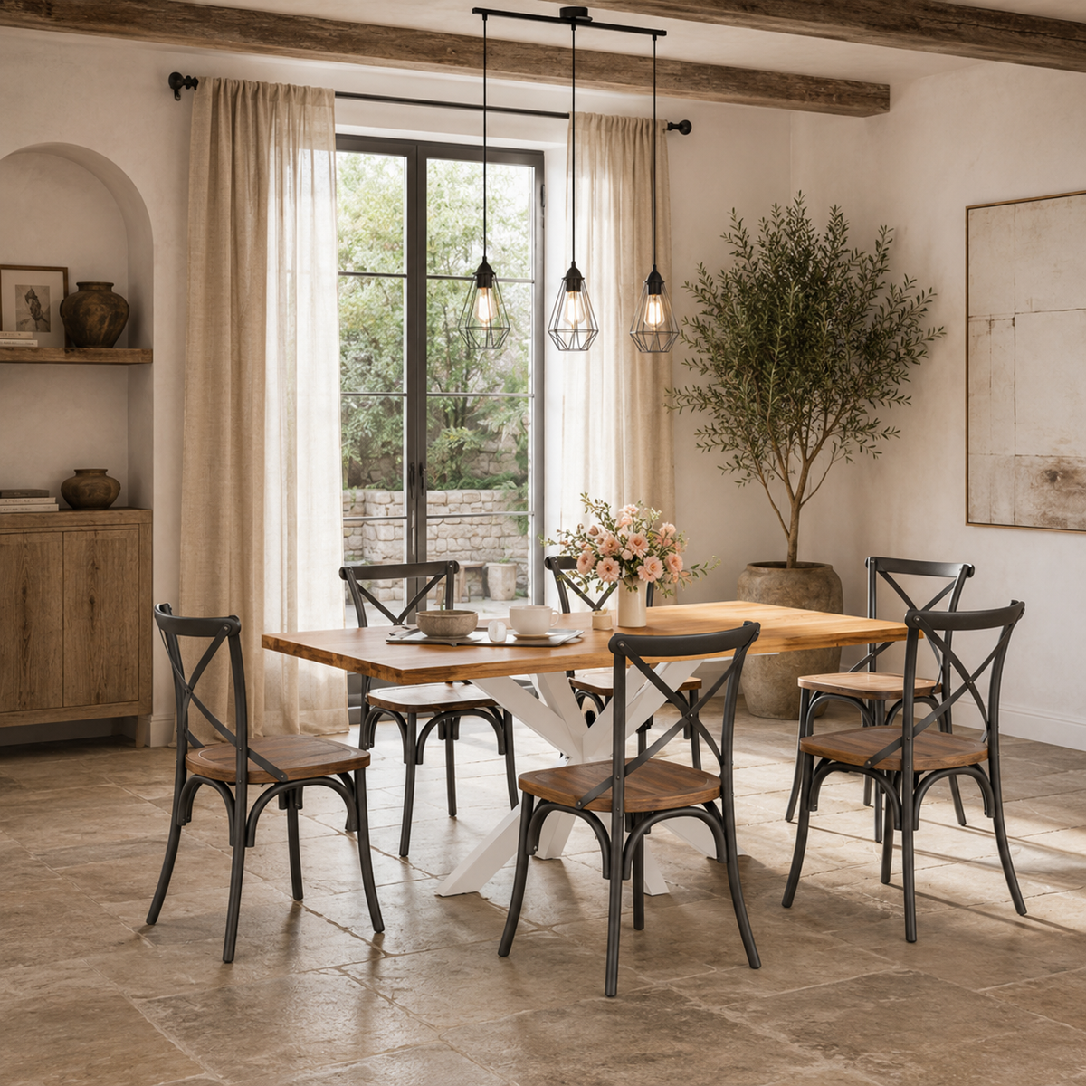 Pied Croisée 120 x 68 x (72-73) cm