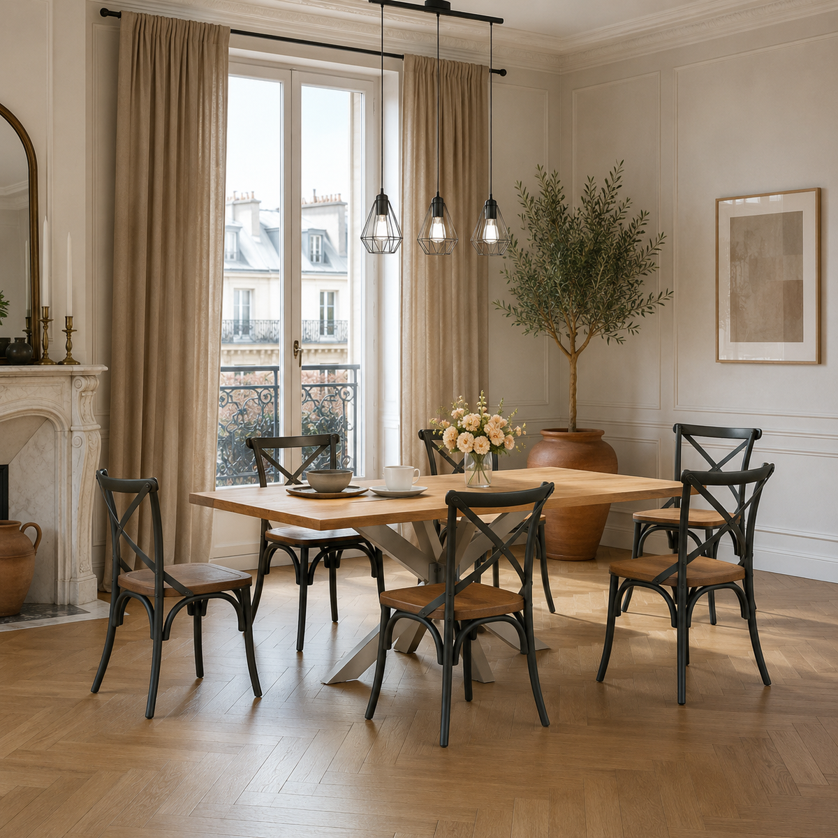 Pied Croisée 120 x 68 x (72-73) cm