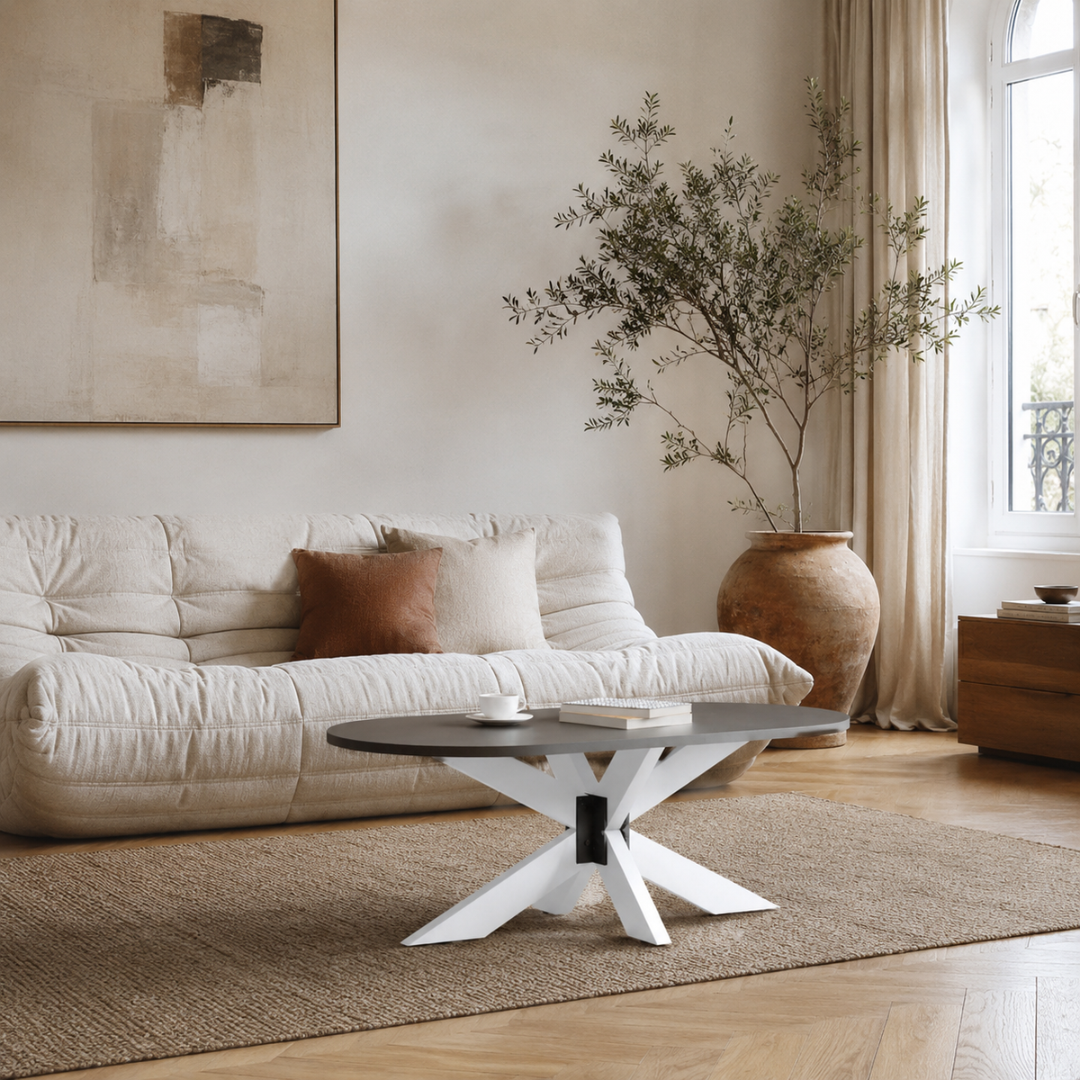 Pied Croisée 98 x 58 x (42-43) cm